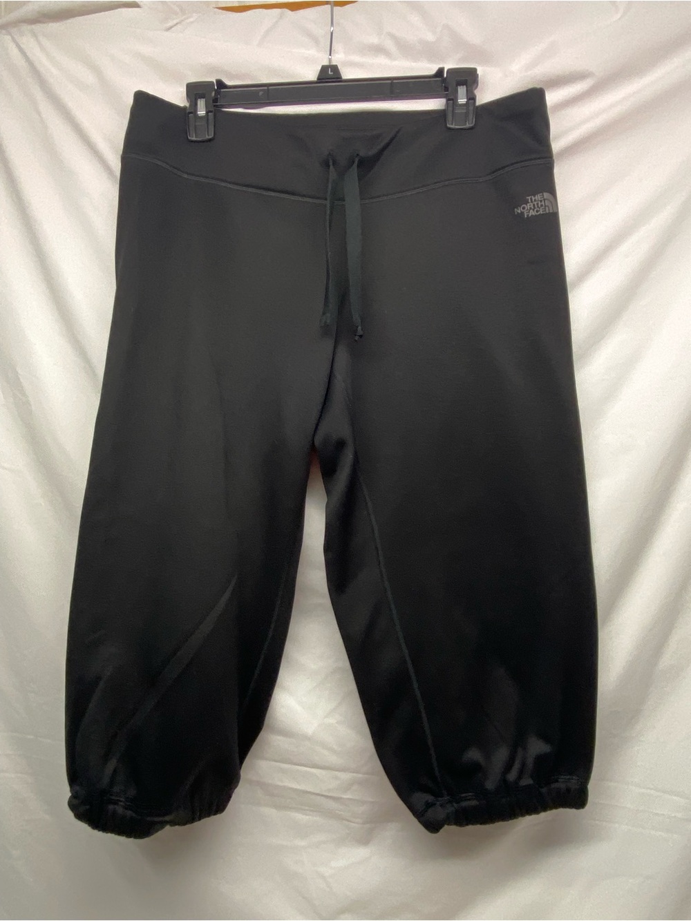 The North Face Women’s Black Cropped Drawstring Capri Pants - Large, excellent